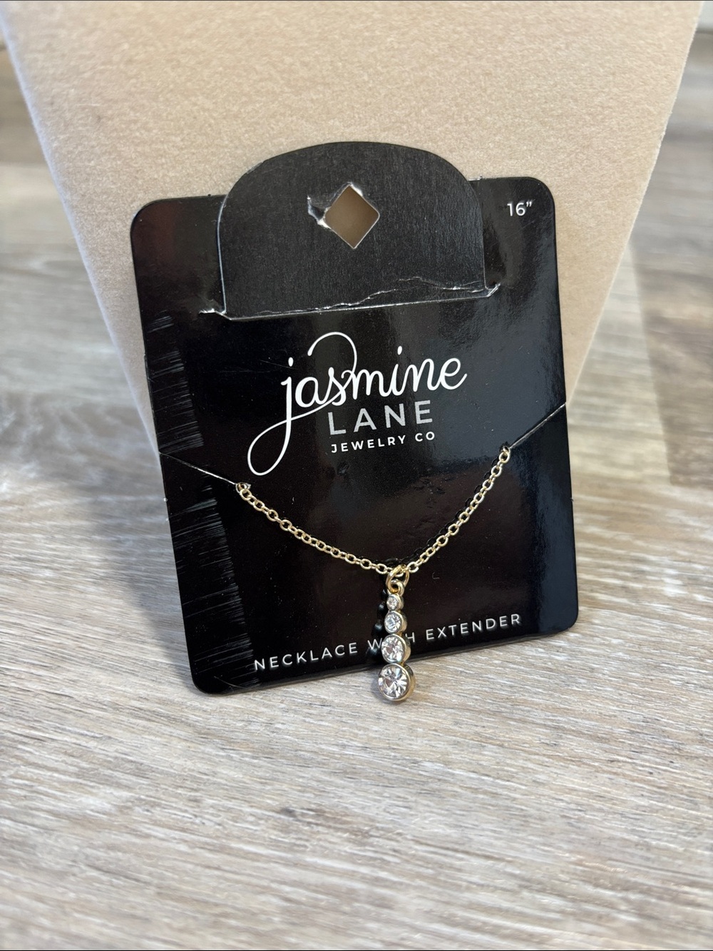 Jasmine Gold Three-Crystal Drop Necklace